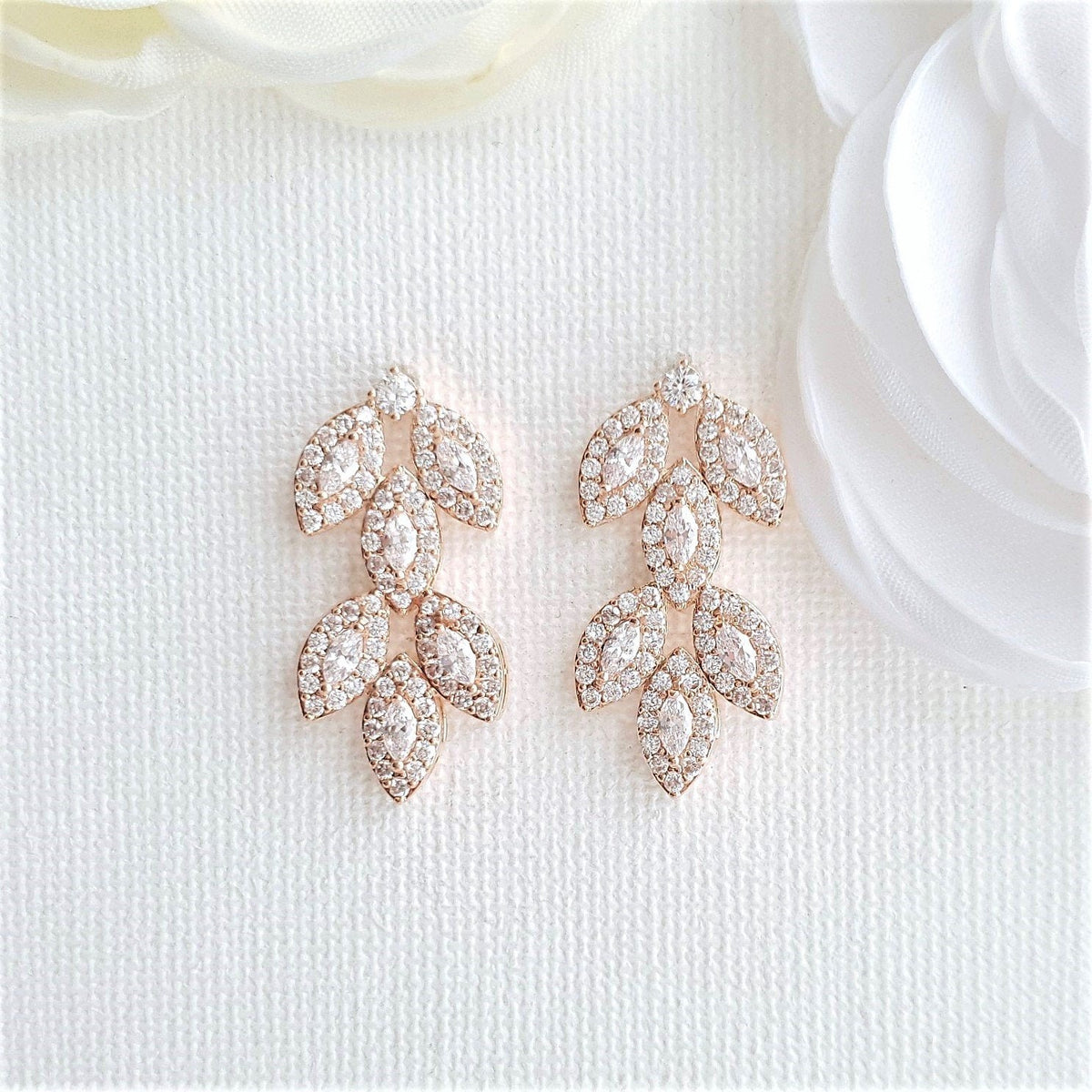 Leaf Stud Earrings Silver- Abby - PoetryDesigns