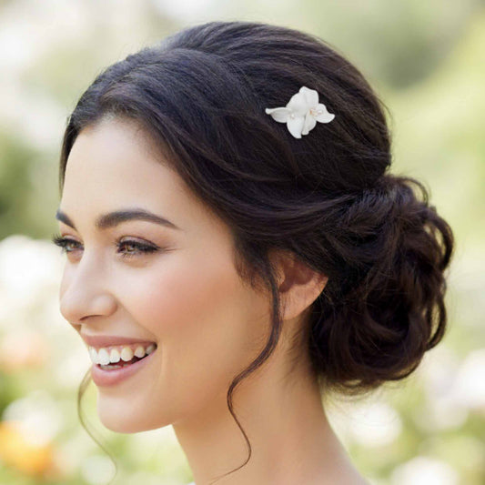 Simple Small Flower Hair Comb For Brides amd Bridesmaids-Alana