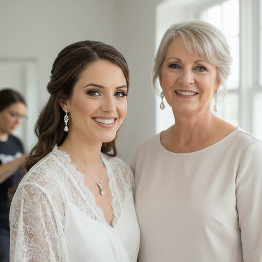 Rose Gold and Cubic Zirconia Earrings-Anne