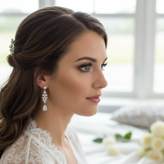 Marquise Drop Earrings for Brides-Anne