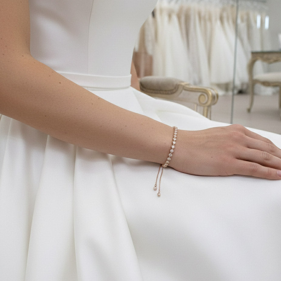 Delicate Gold Bracelet for Weddings-Celia