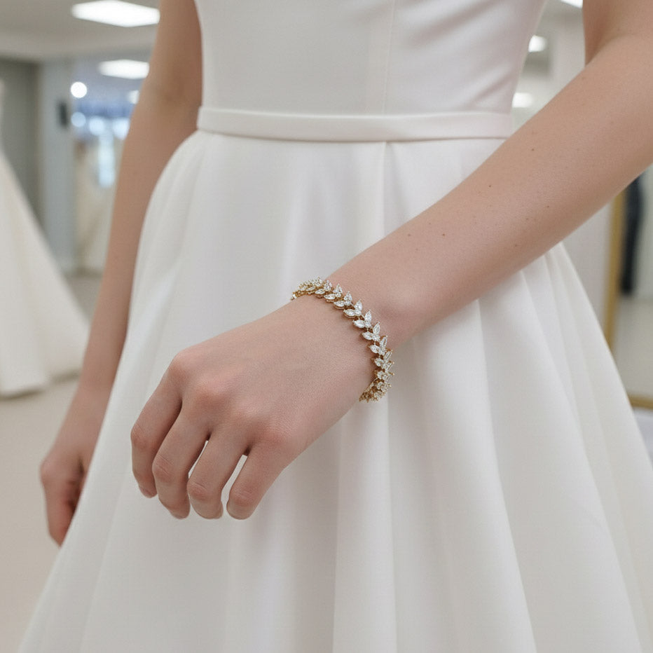 Marquise Cut Bridal Bracelet- Katie