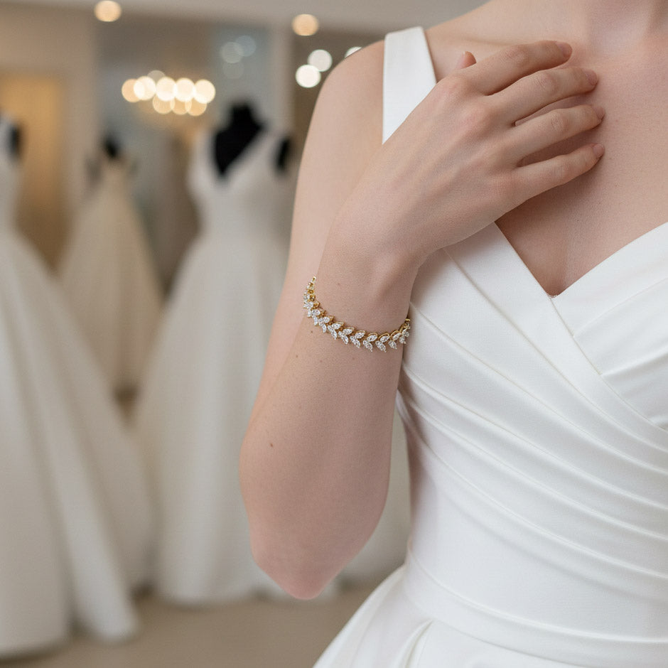 Marquise Cut Bridal Bracelet- Katie