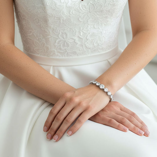 Yellow Gold Bracelet in Cubic Zirconia Nora