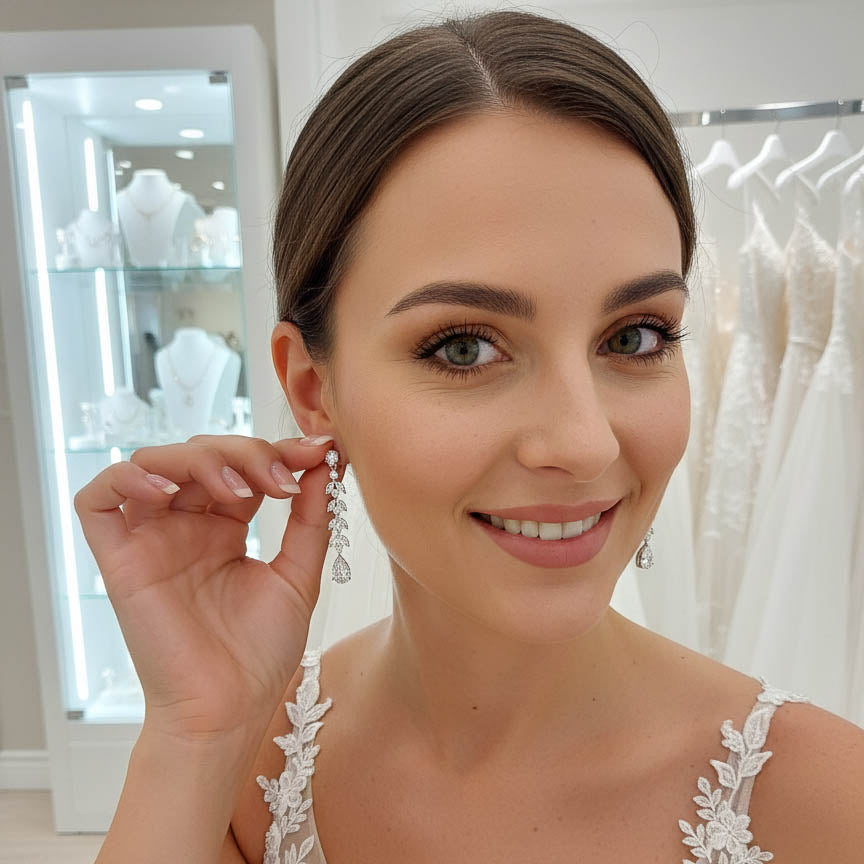 Marquise Crystal Earrings in Gold- Kira