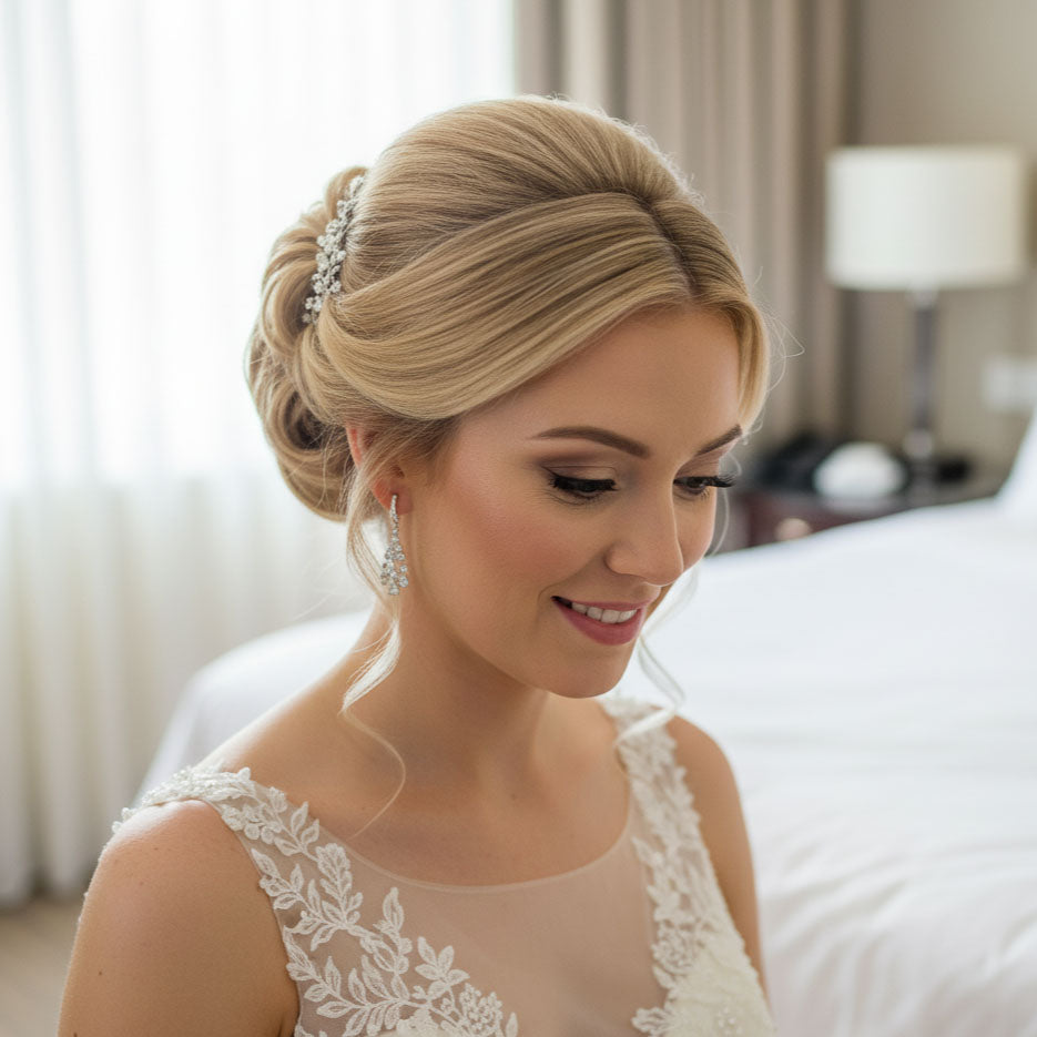 Small Dangle Chandelier Earrings | Petite Crystal Wedding & Guest Jewellery - Ciara