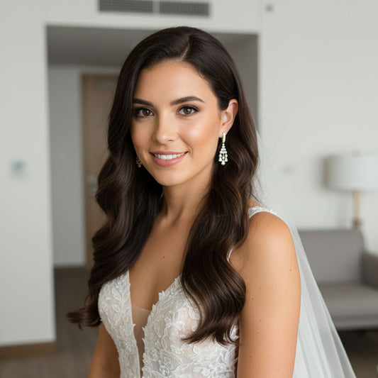 Small Dangle Chandelier Earrings | Petite Crystal Wedding & Guest Jewellery - Ciara