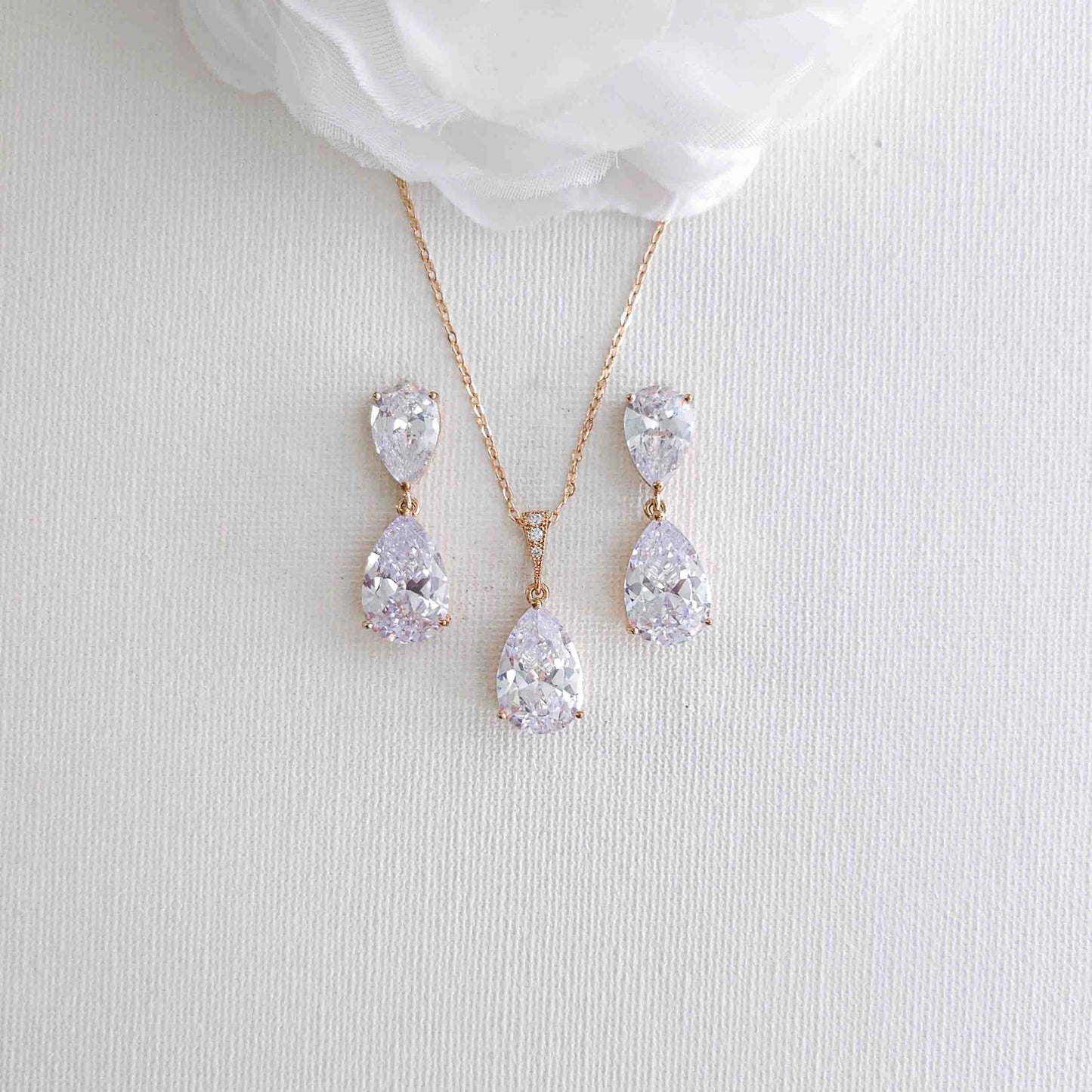 Cubic Zirconia Bridal Jewellery Set-Clara