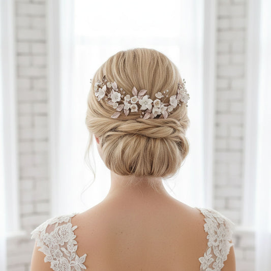 Gold Flower Hair Comb for Weddings -Daffodil