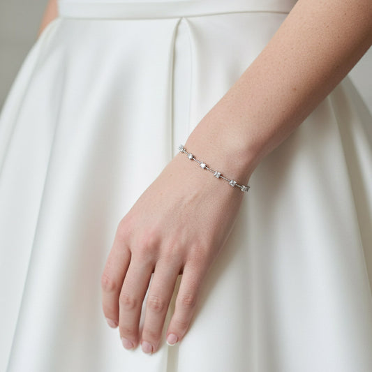 Minimalist Silver Bracelet for Brides-Ginger