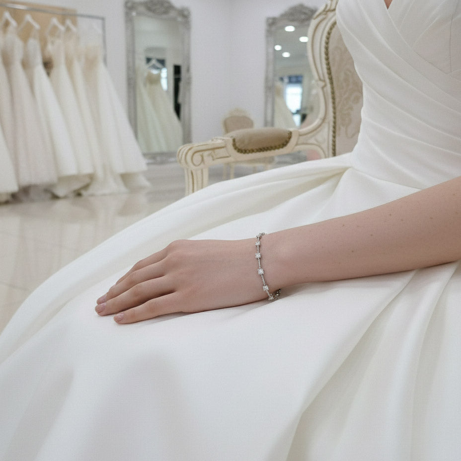 Simple Rose Gold Bracelet for Brides-Ginger