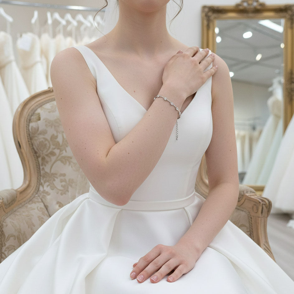 Simple Rose Gold Bracelet for Brides-Ginger