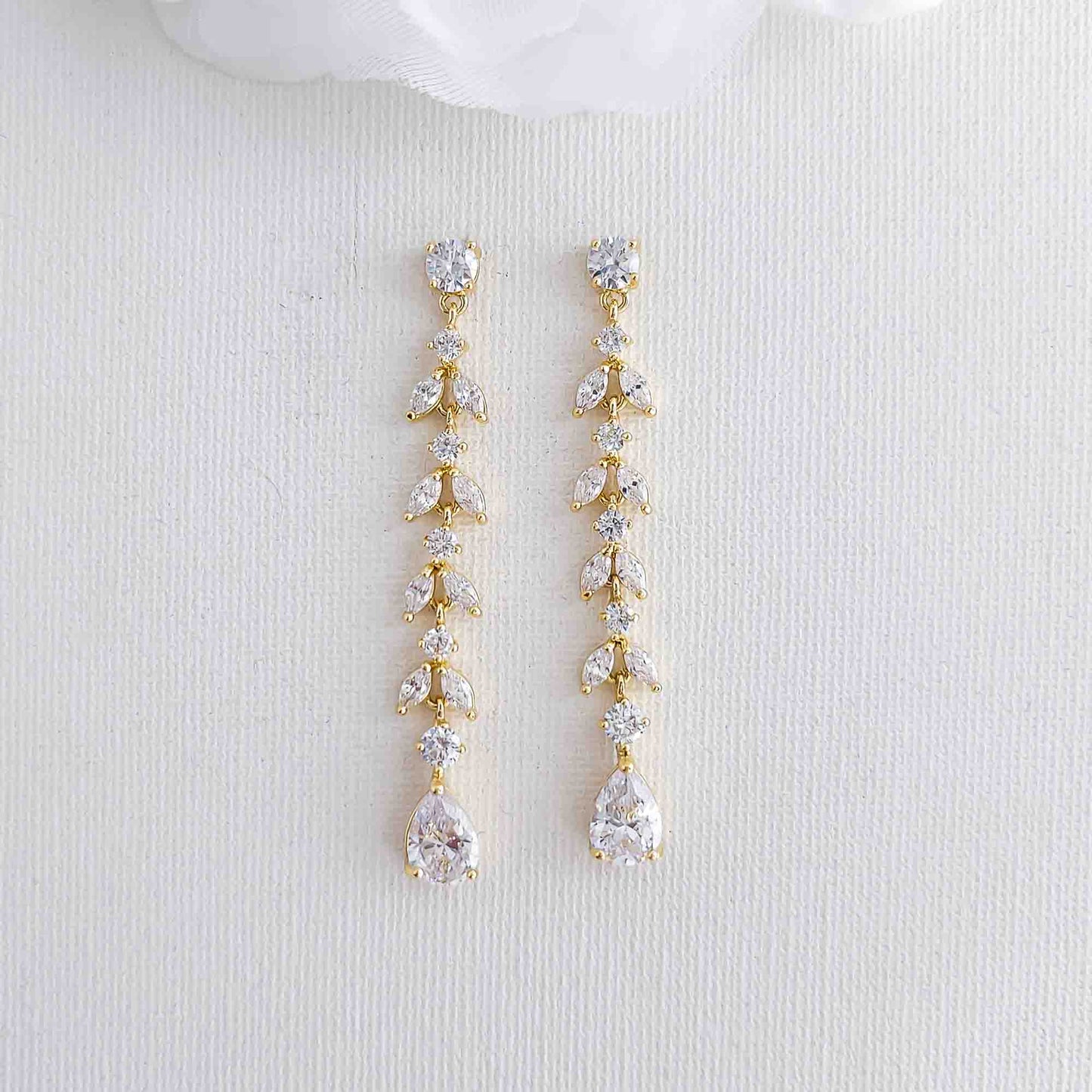 Delicate Earrings and Necklace Set for Wedding in Rose Gold-Miranda