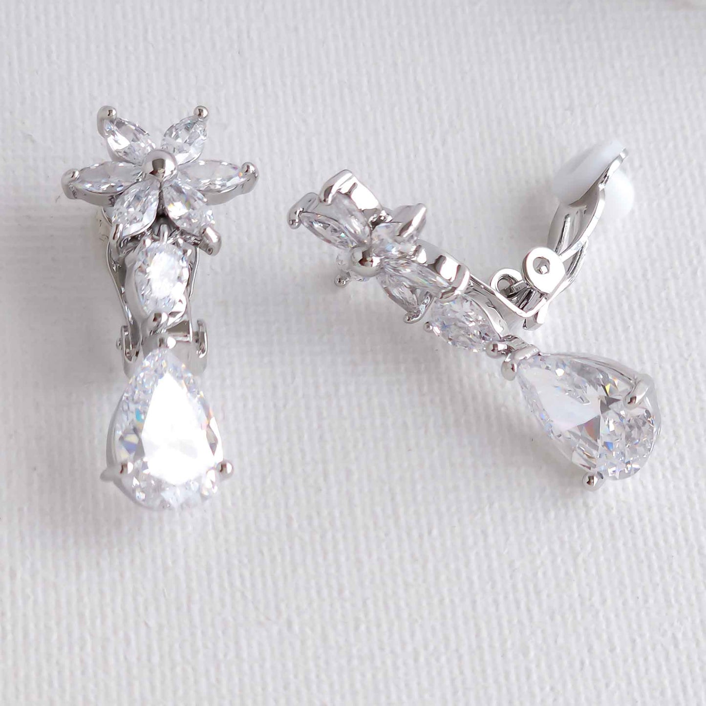 Flower Clip On Earrings-Bella