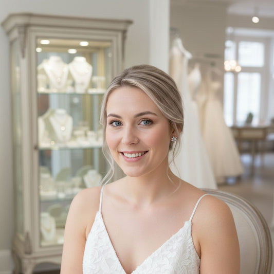 Dainty Gold Flower Stud Earrings for Brides and Bridesmaids-Trisha