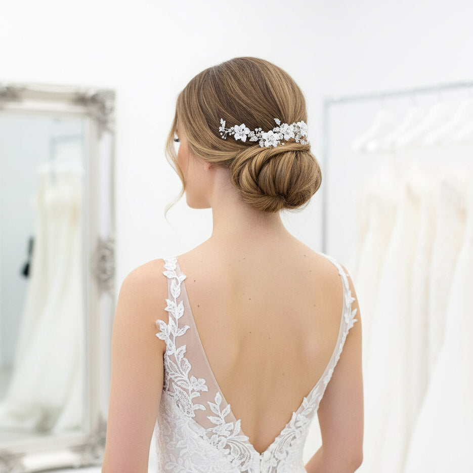 Gold Floral Hair Comb | The Perfect Centerpiece for a Cohesive Gold Theme - Gardenia