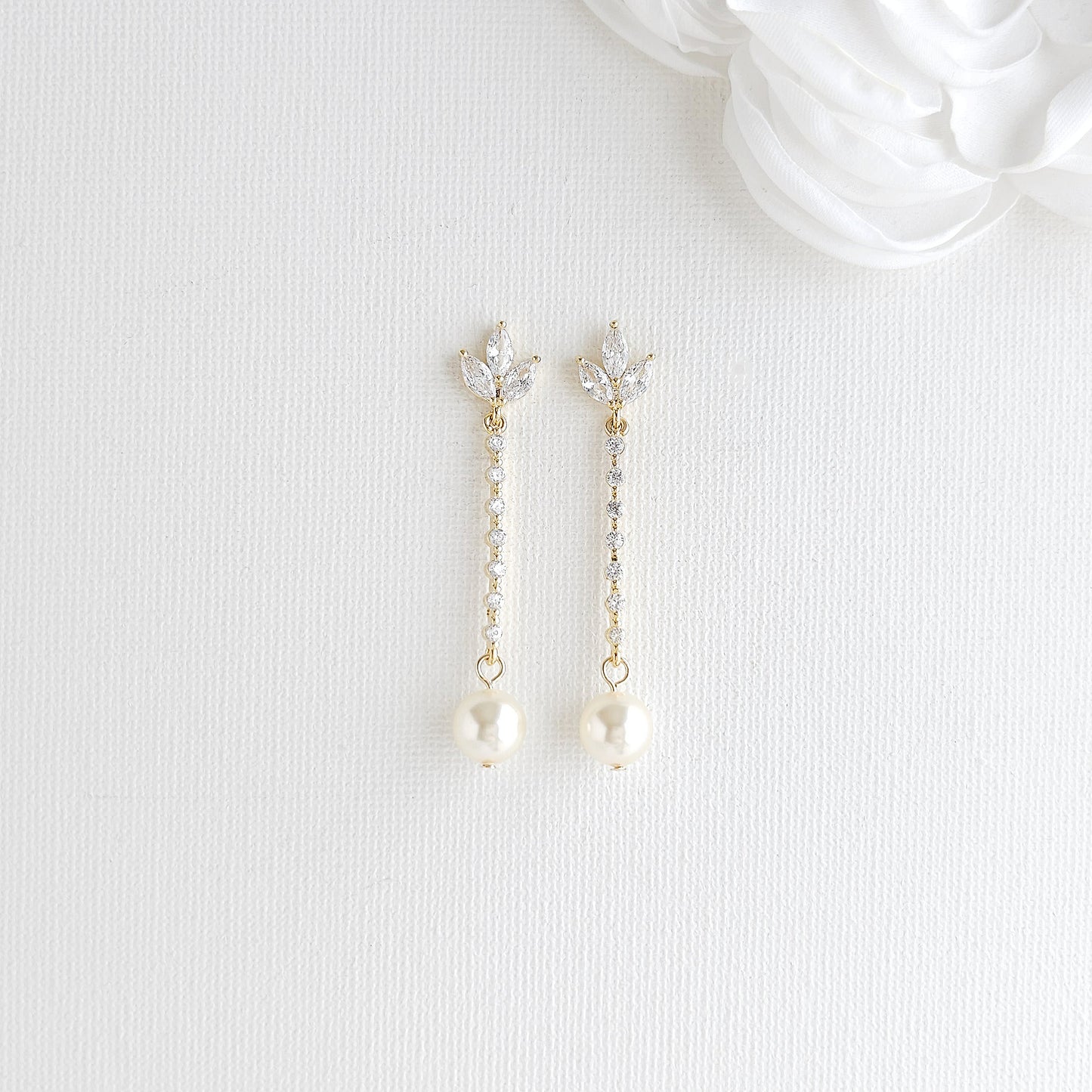 Pearl Drop Gold Earrings- Jodi