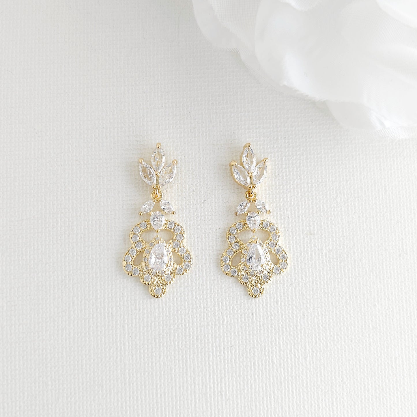 Rose Gold Vintage Earrings for Brides and Bridesmaids- Norma