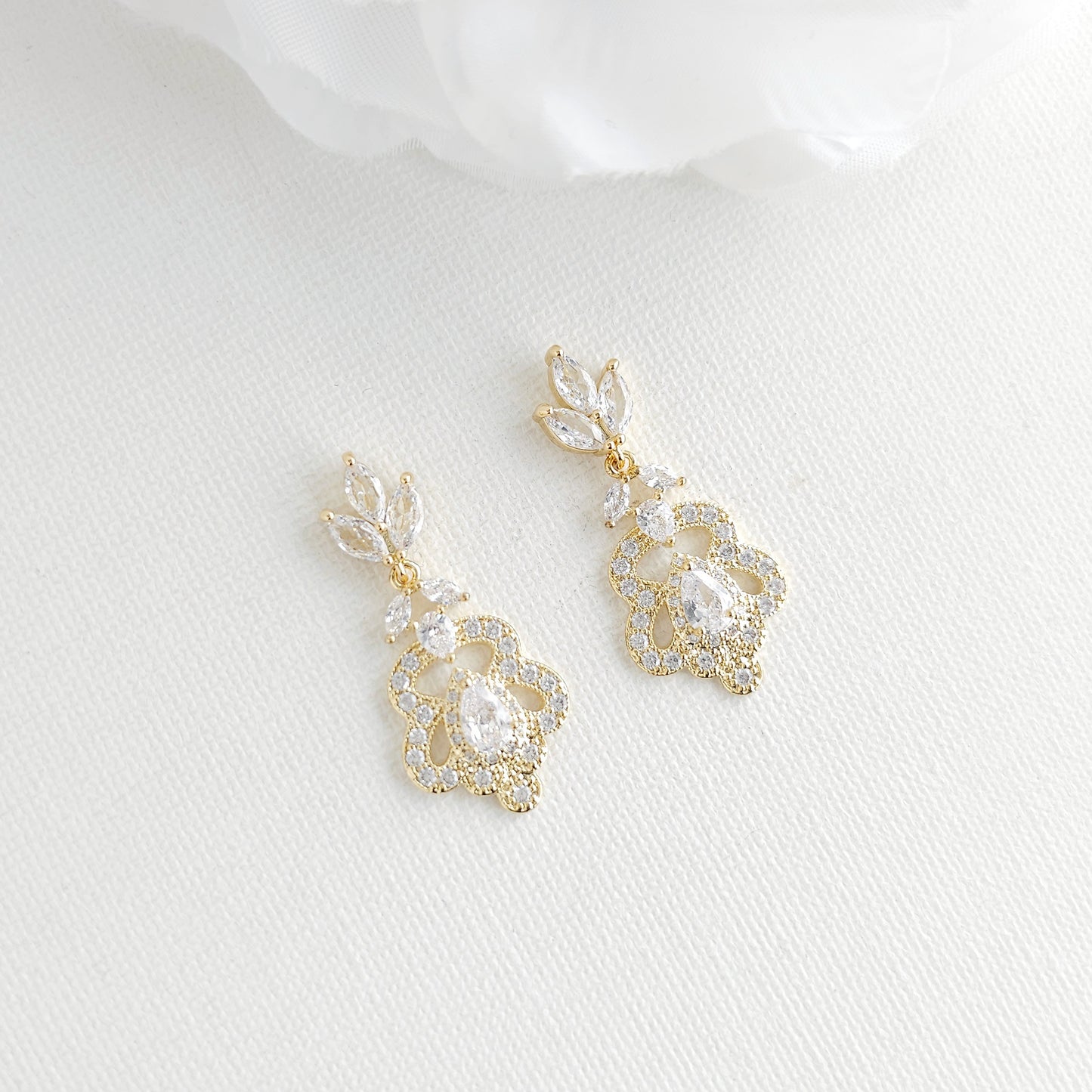 Rose Gold Vintage Earrings for Brides and Bridesmaids- Norma