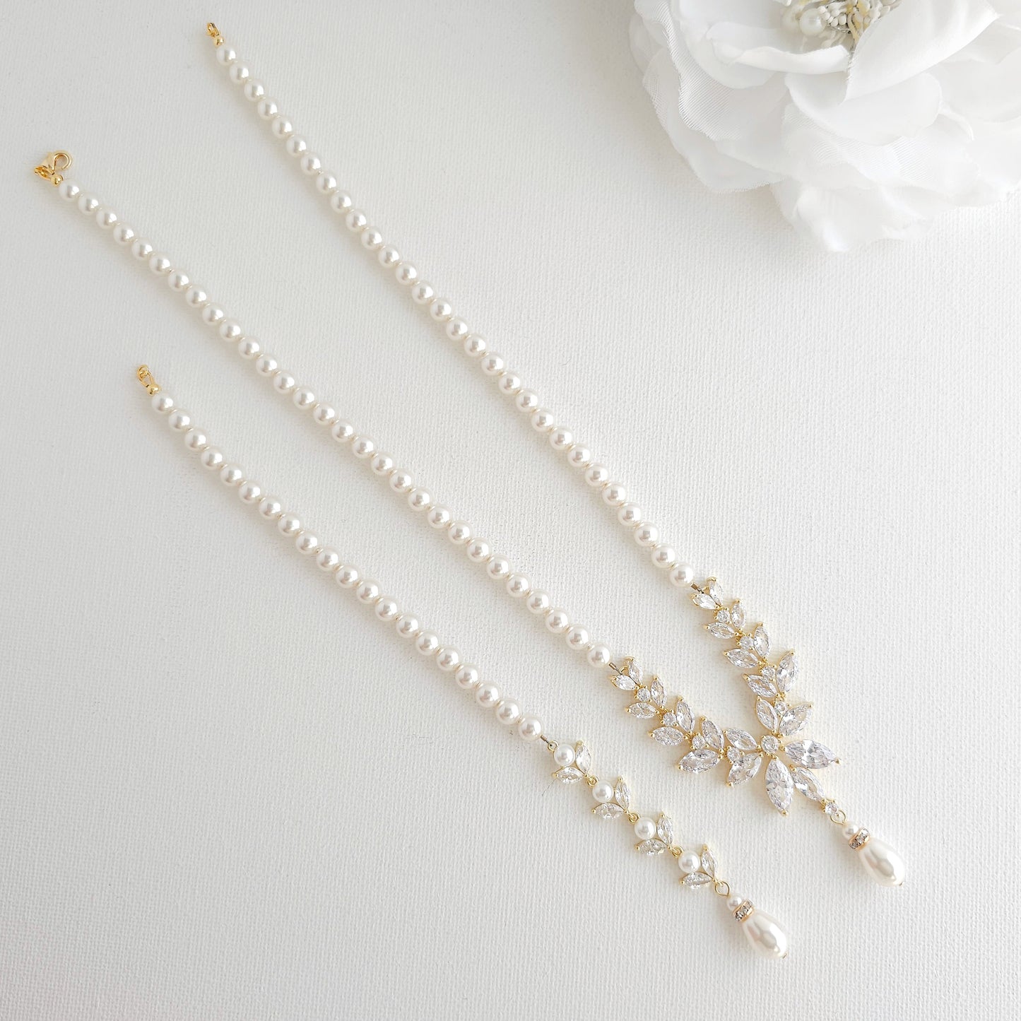 Pearl Necklace and Earrings Wedding Jewellery Set- Katie