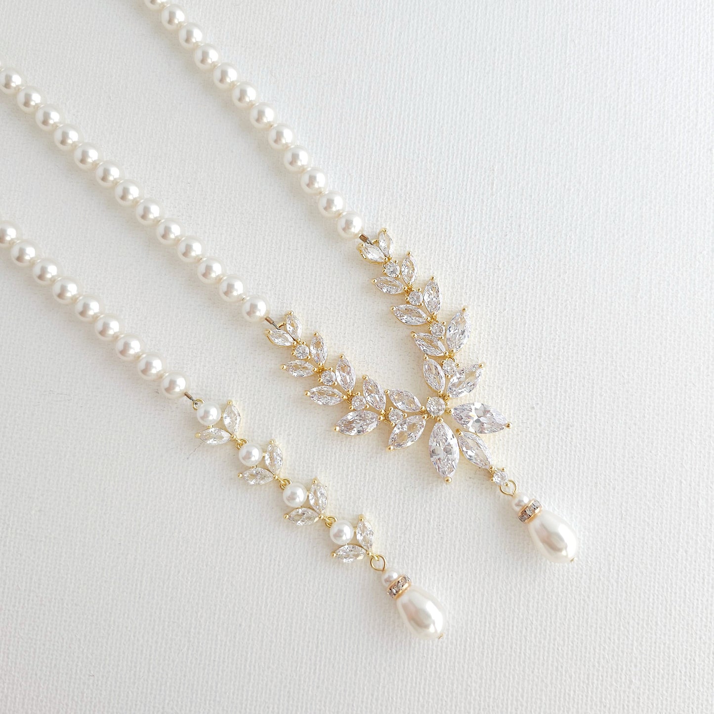 Pearl Necklace and Earrings Wedding Jewellery Set- Katie