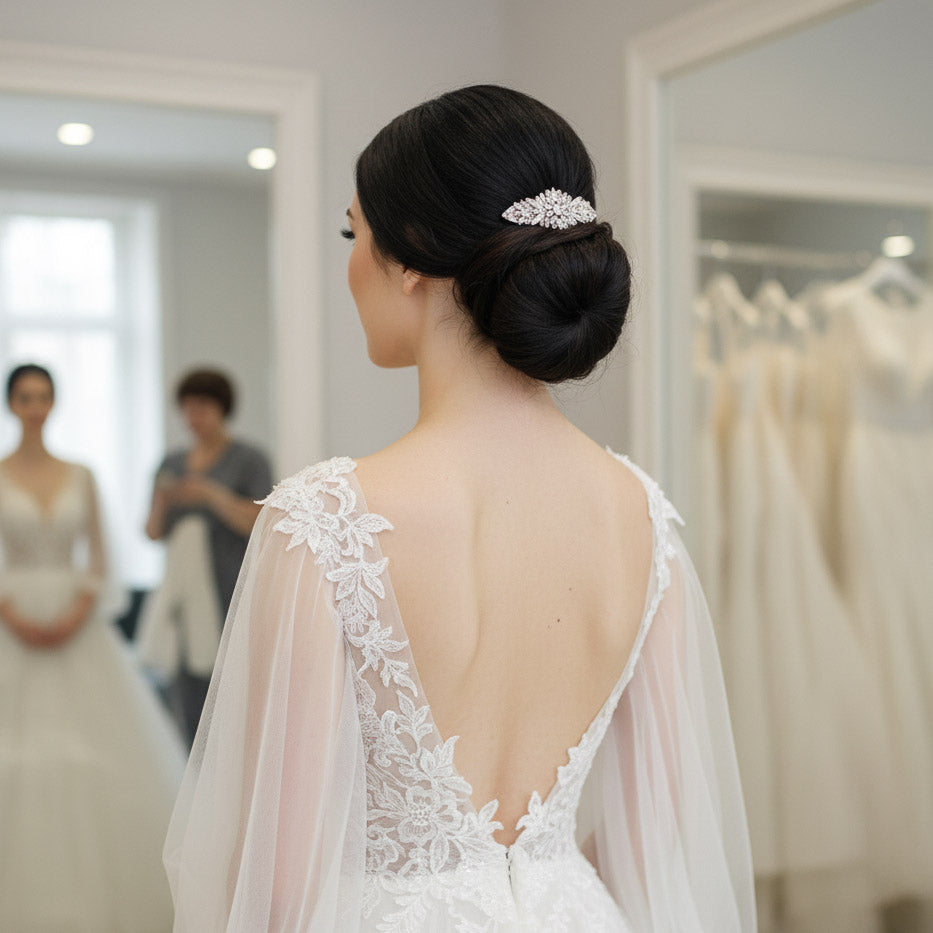 Gold Crystal Cluster Wedding Hair Comb for Modern & Classic Brides - Jolie