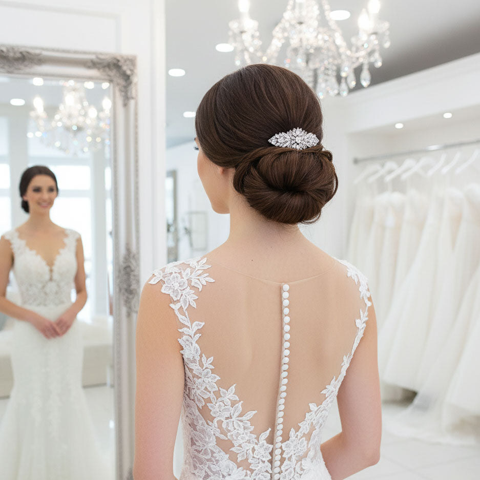 Gold Crystal Cluster Wedding Hair Comb for Modern & Classic Brides - Jolie