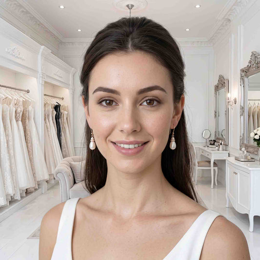 Elegant Rose Gold Drop Earrings: Timeless Style for Brides & Bridesmaids - June