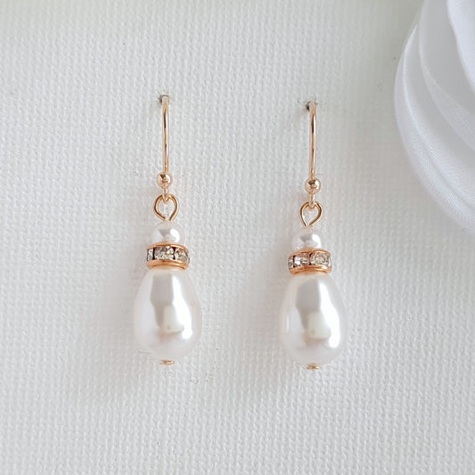 Elegant Rose Gold Drop Earrings: Timeless Style for Brides & Bridesmaids - June