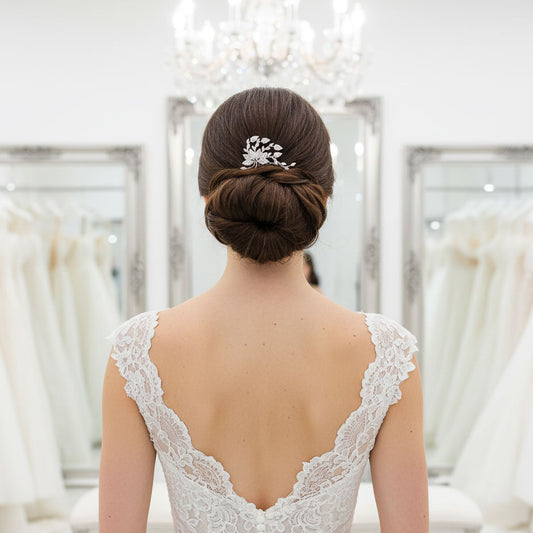 Petite Flower Hair Comb Wedding-Kika