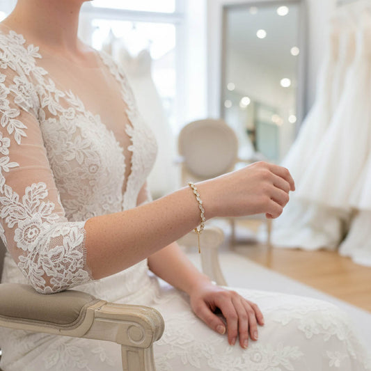 Leaf Bracelet in Gold for Bridal Wear-Belle
