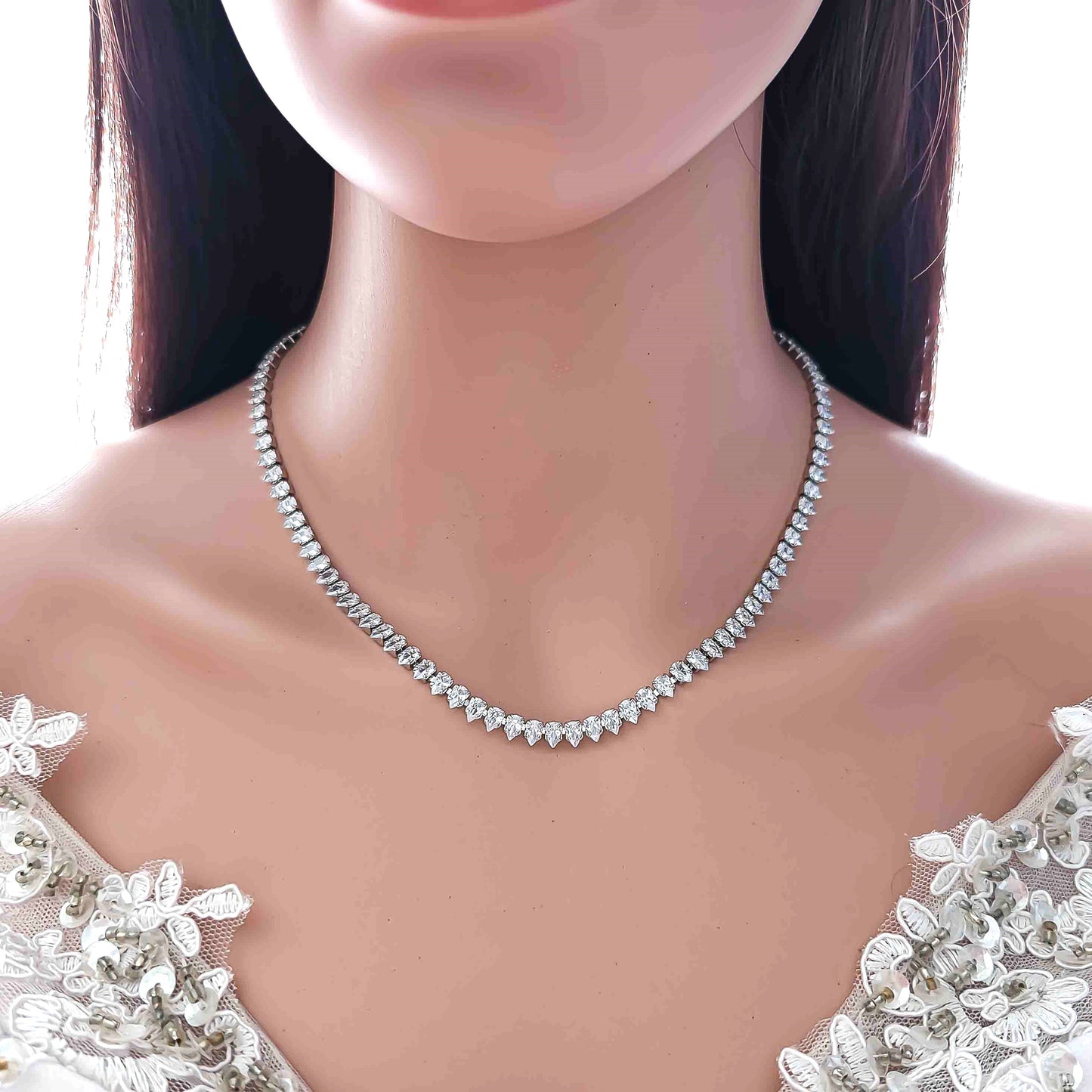 Eternity Bridal Necklace in Rose Gold-Tania