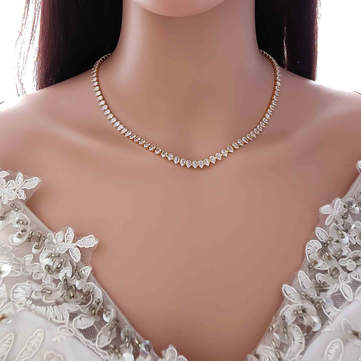 Eternity Bridal Necklace in Rose Gold-Tania