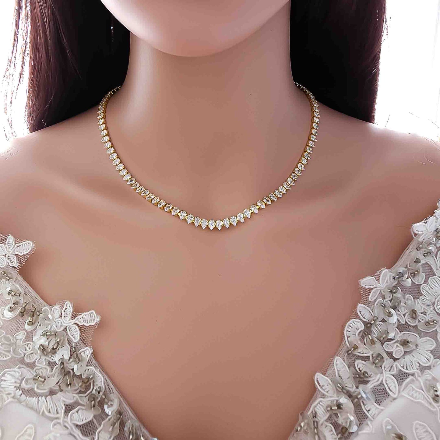 Eternity Bridal Necklace in Rose Gold-Tania