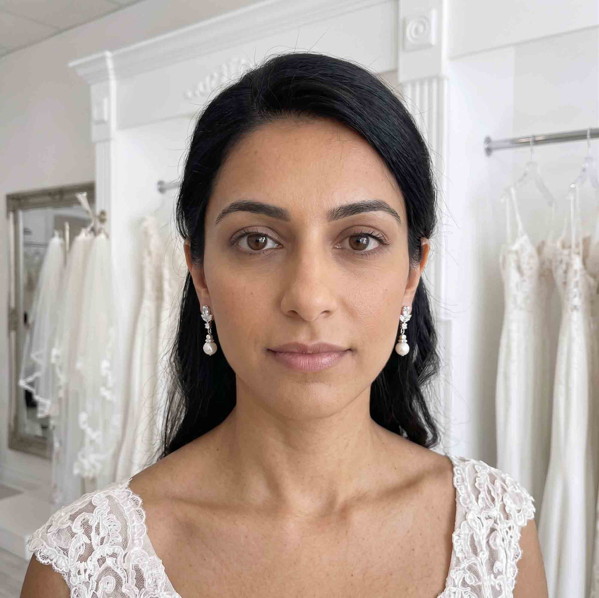 Dainty Pearl Drop Clip On Earrings-Nicole