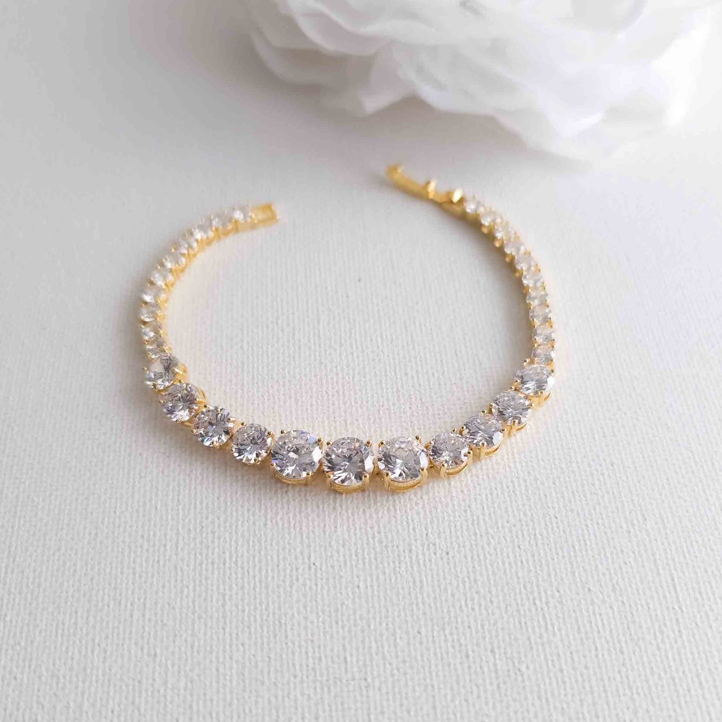 Silver Graduated Tennis Bracelet - Nora