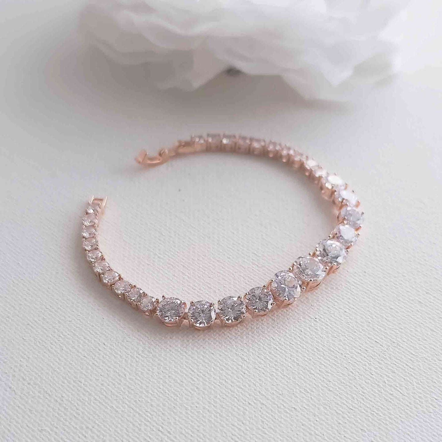 Graduated CZ Tennis Bracelet in Gold - Nora