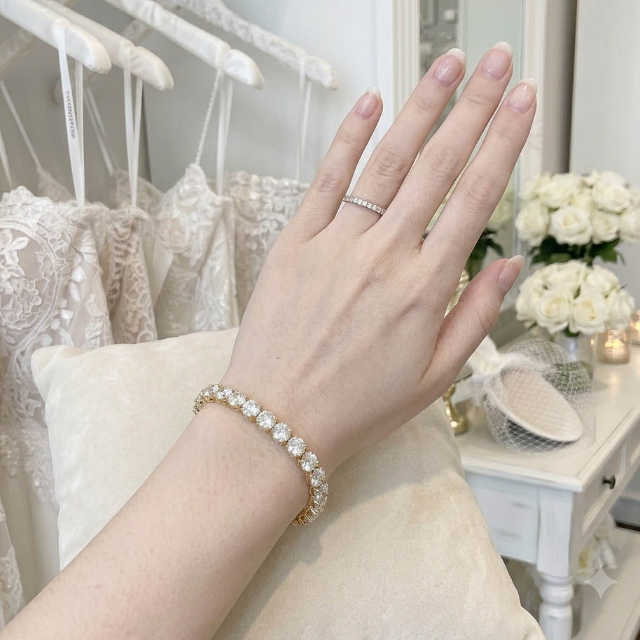 Graduated CZ Tennis Bracelet in Gold - Nora