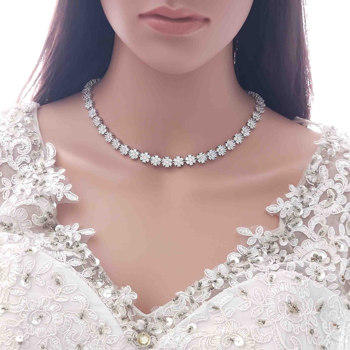 Floral Necklace and Bracelet Set for Weddings & Occasions-Orla