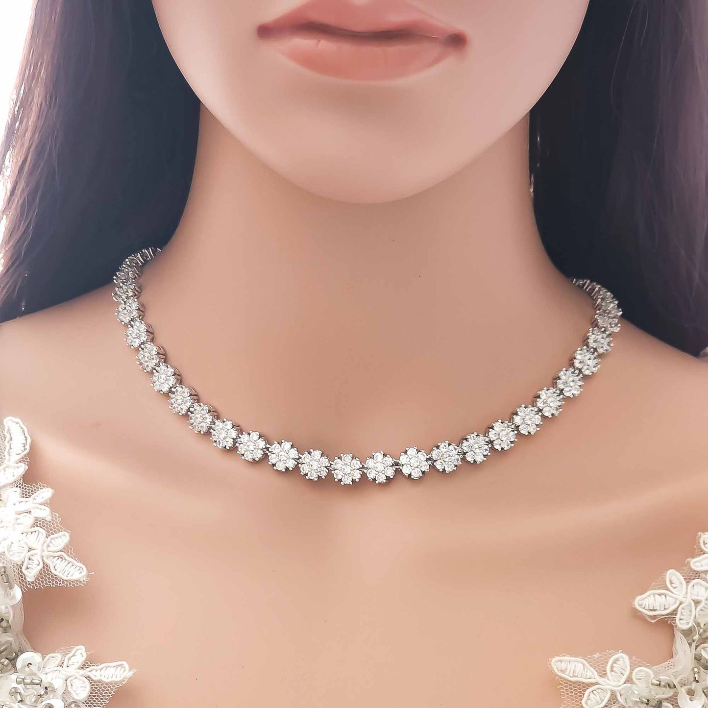 Floral Necklace and Bracelet Set for Weddings & Occasions-Orla