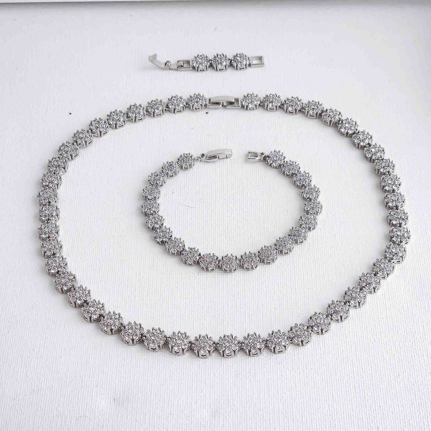 Floral Necklace and Bracelet Set for Weddings & Occasions-Orla