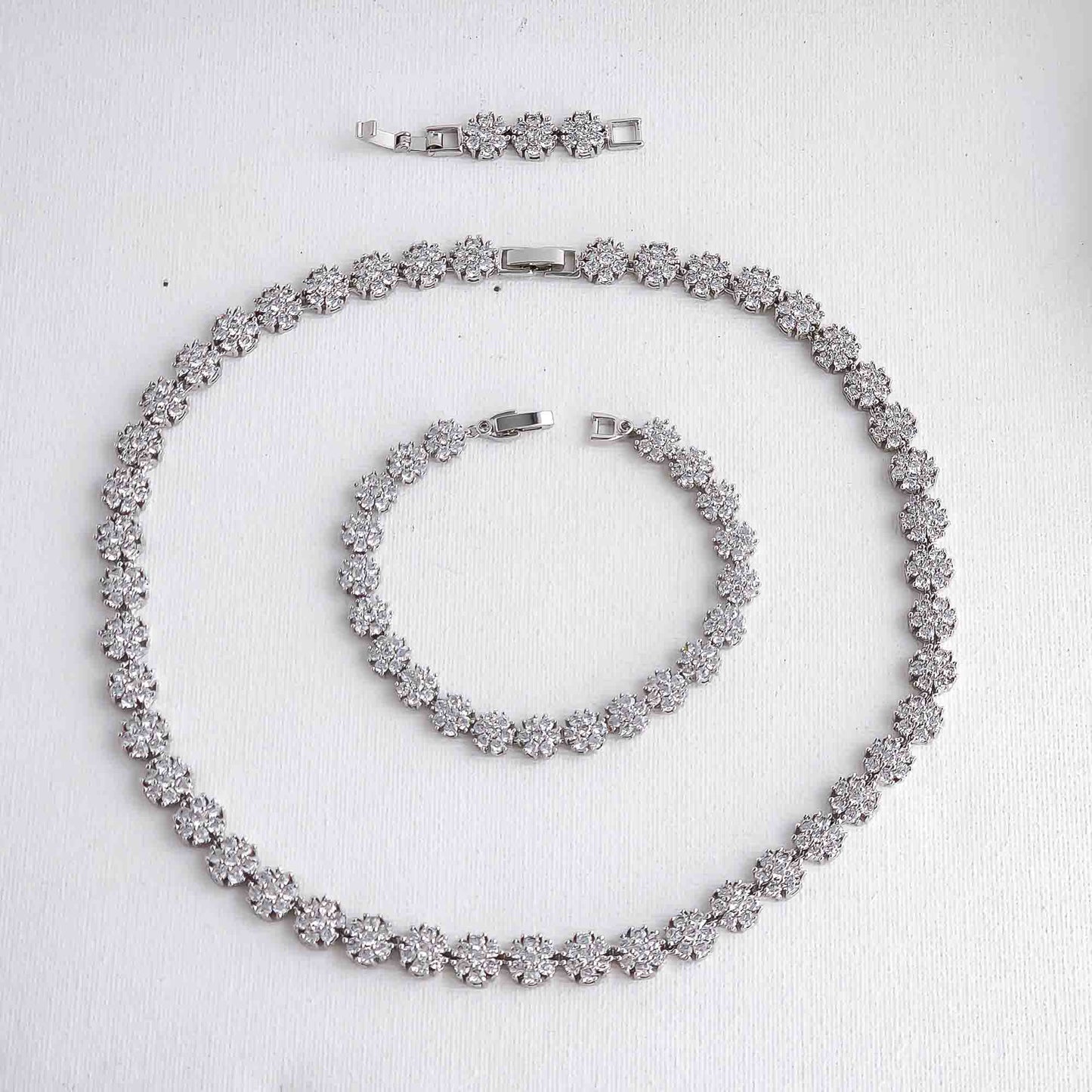 Floral Necklace and Bracelet Set for Weddings & Occasions-Orla