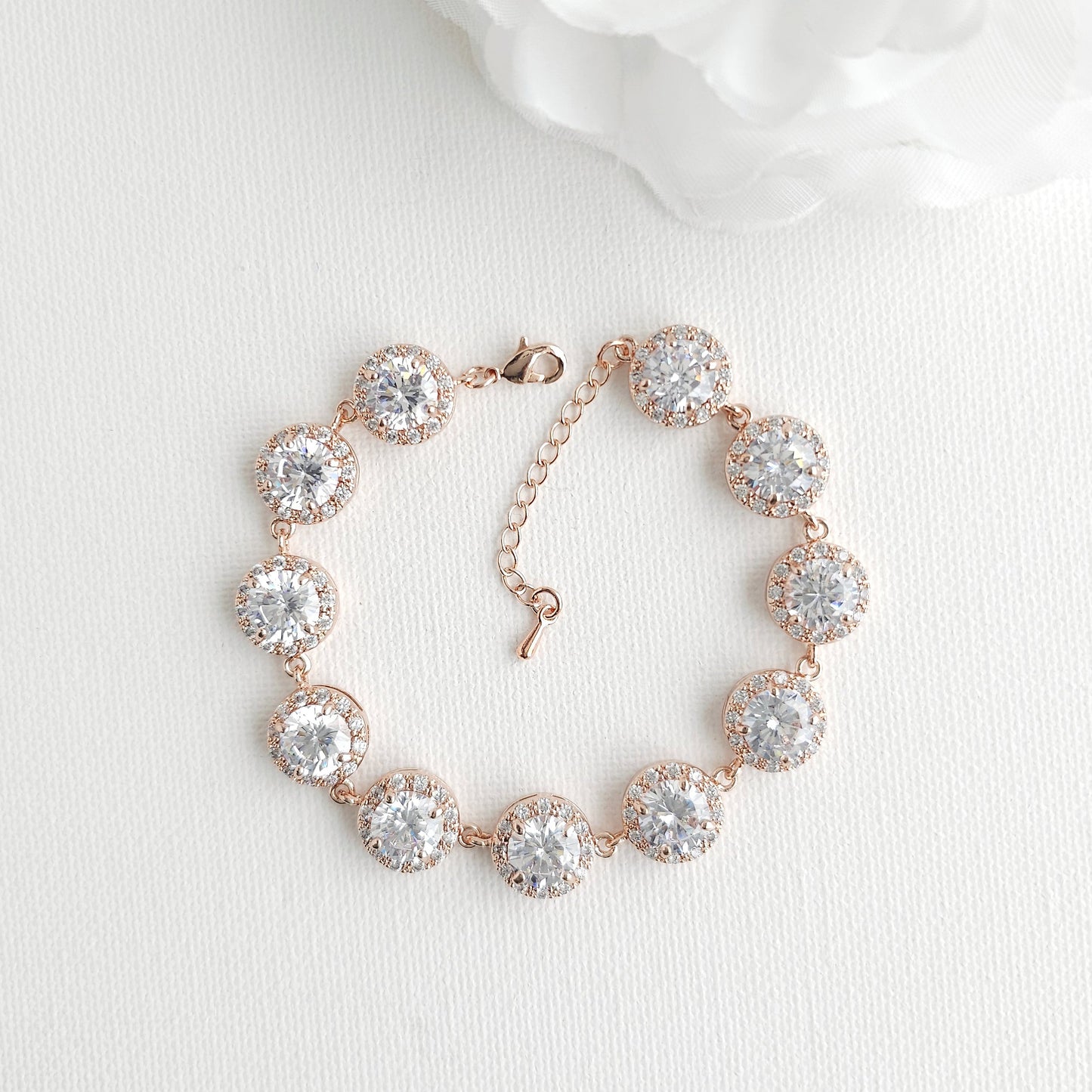 Rose Gold Bridal Bracelet | Modern Statement Design - Grace