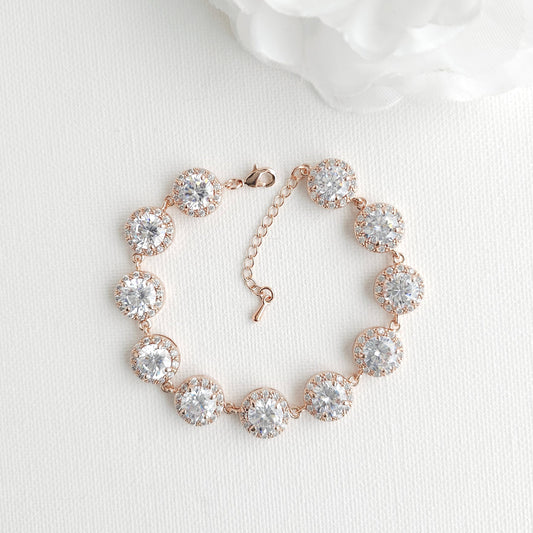Rose Gold Bridal Bracelet | Modern Statement Design - Grace