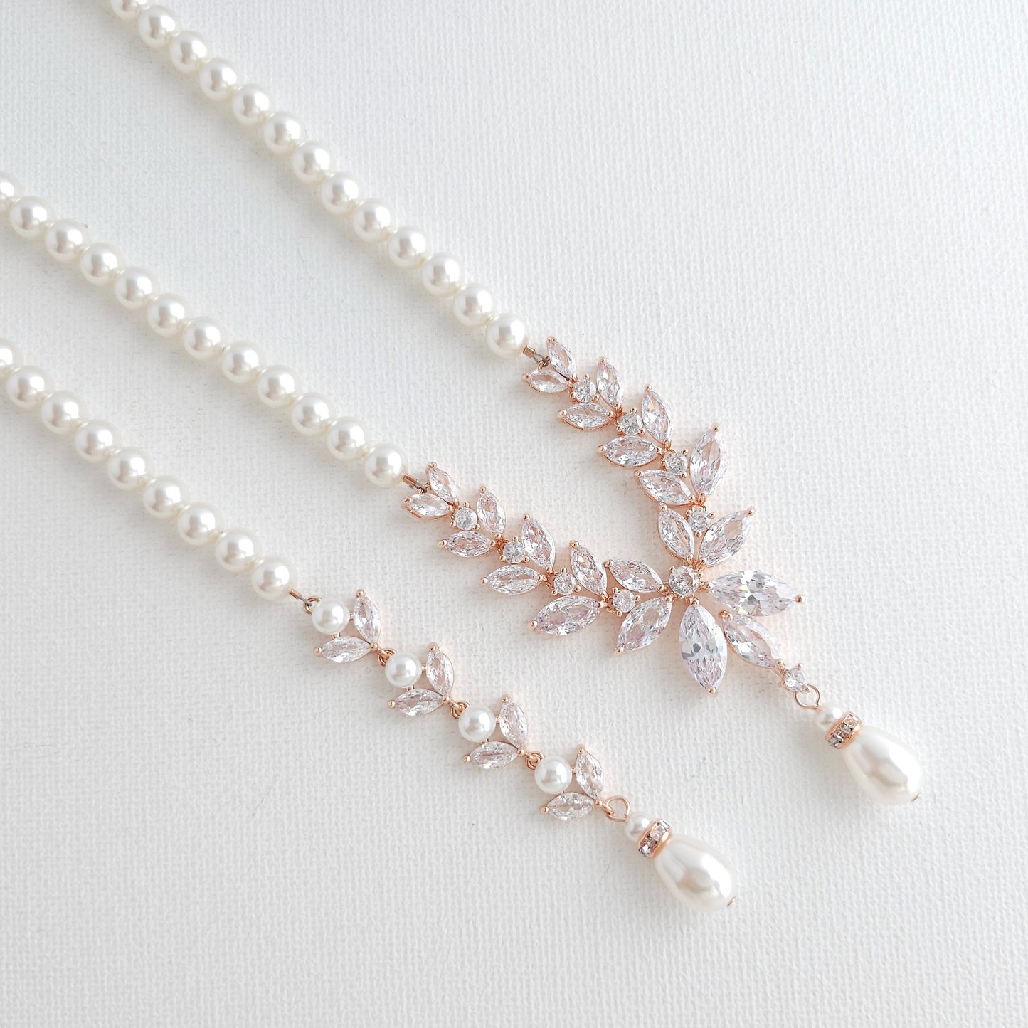 Pearl Necklace and Earrings Wedding Jewellery Set- Katie