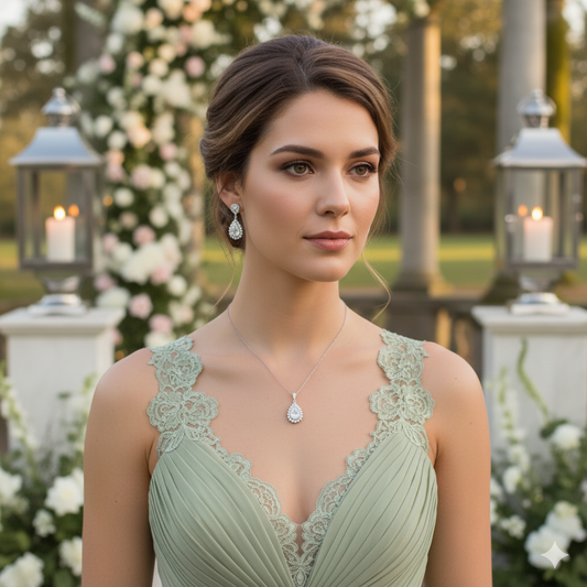 Teardrop Rose Gold Earrings For Weddings-Raya