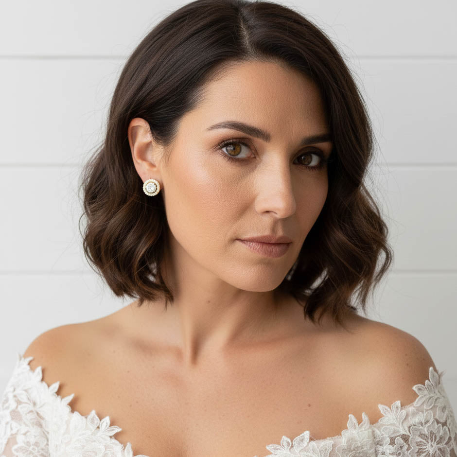 Round Stud Earrings- Denise