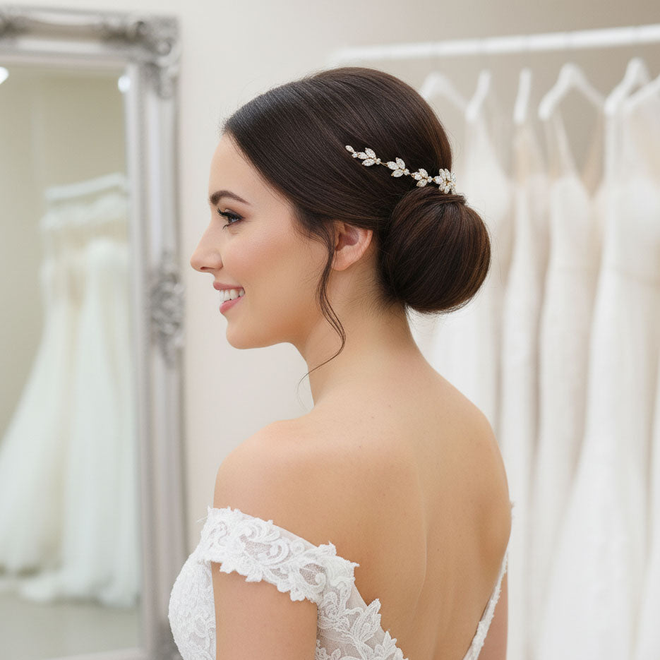 Blue Opal Bridal Headpiece in Rose Gold-Sea Holly