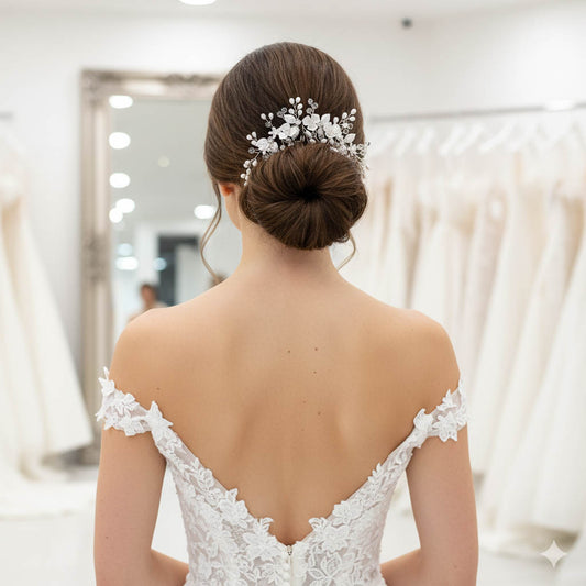 Pearl Wedding Hair Piece-Shay