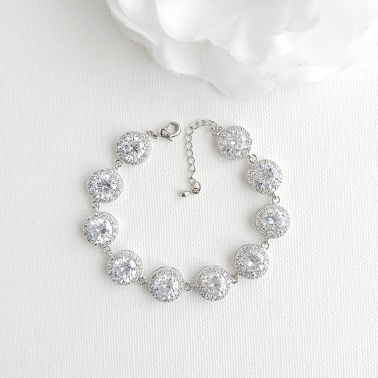 Silver Bridal Bracelet | Tailored Fit Wedding & Evening Jewellery - Grace